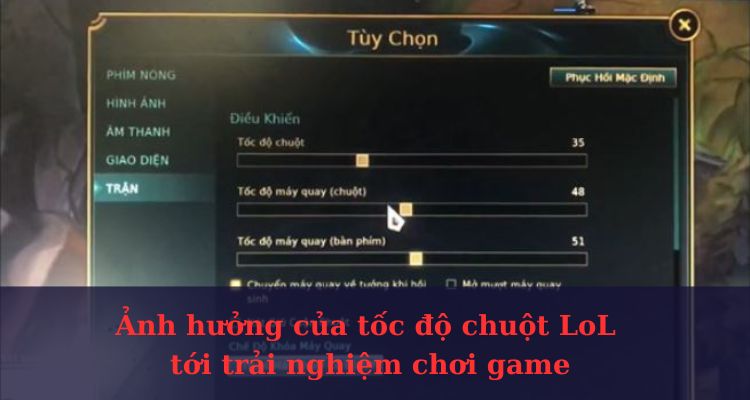 Ảnh hưởng của tốc độ chuột LoL tới trải nghiệm chơi game 