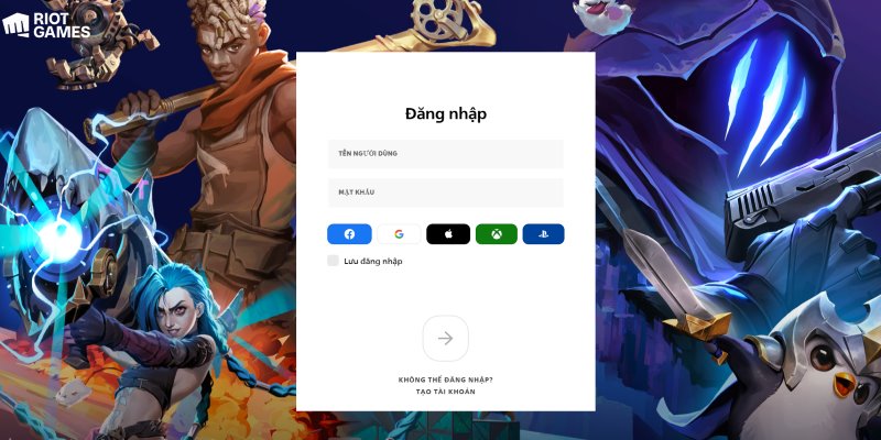 Đăng nhập vào tài khoản Riot Games